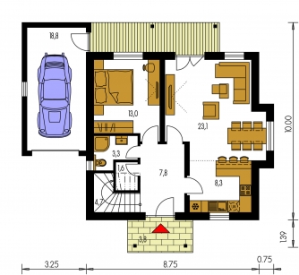 Floor plan of ground floor - KLASSIK 142